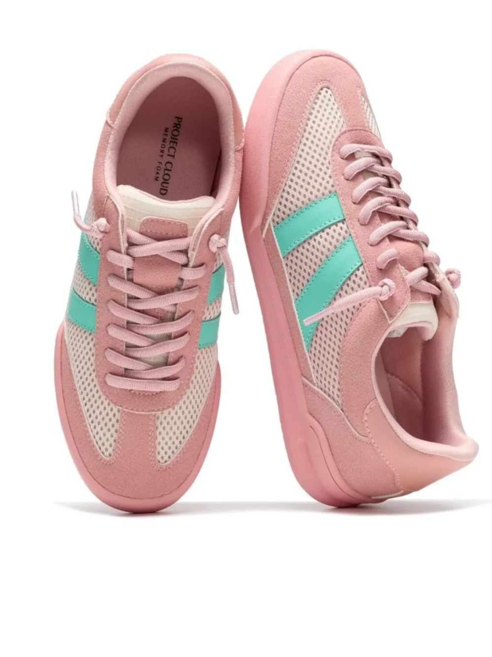 Project Cloud Pink Sneakers with Mint Stripe